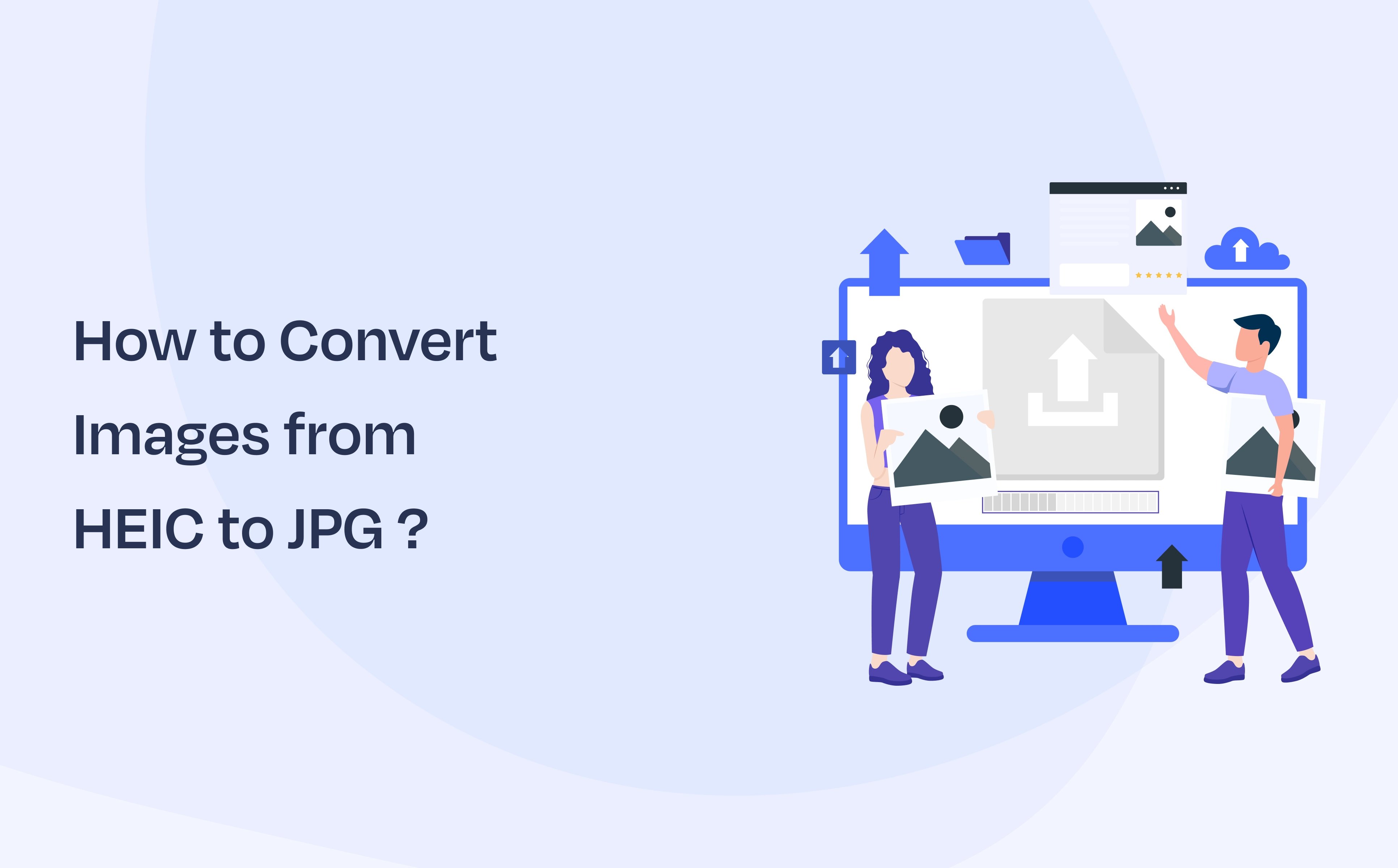 Icon and text 'How to Convert Images From HEIC to JPG'